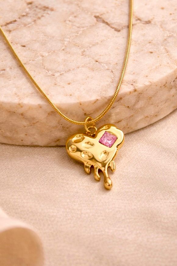 Blush Melt Heart Necklace