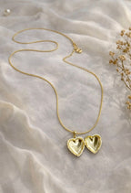 Aqua Blue Heart Enamel Locket Necklace