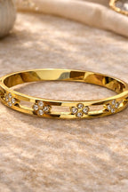 Floral Charm Bangle Bracelet
