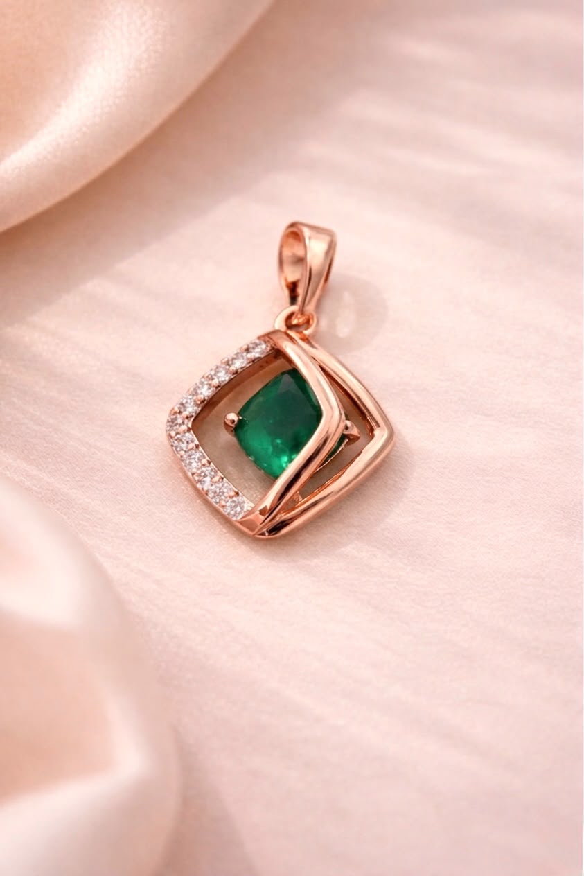Emerald Halo Pendant