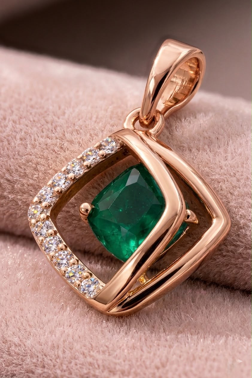Emerald Halo Pendant