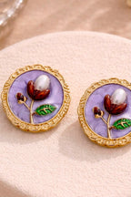 Vintage Bloom Enamel Stud