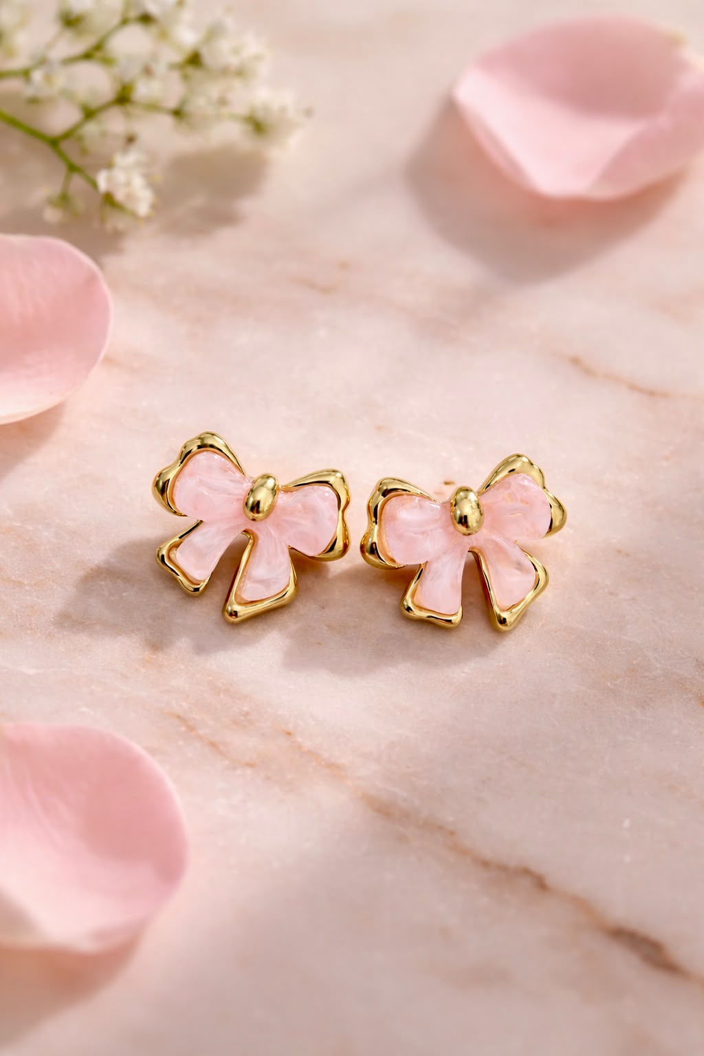 Blush Bow Stud