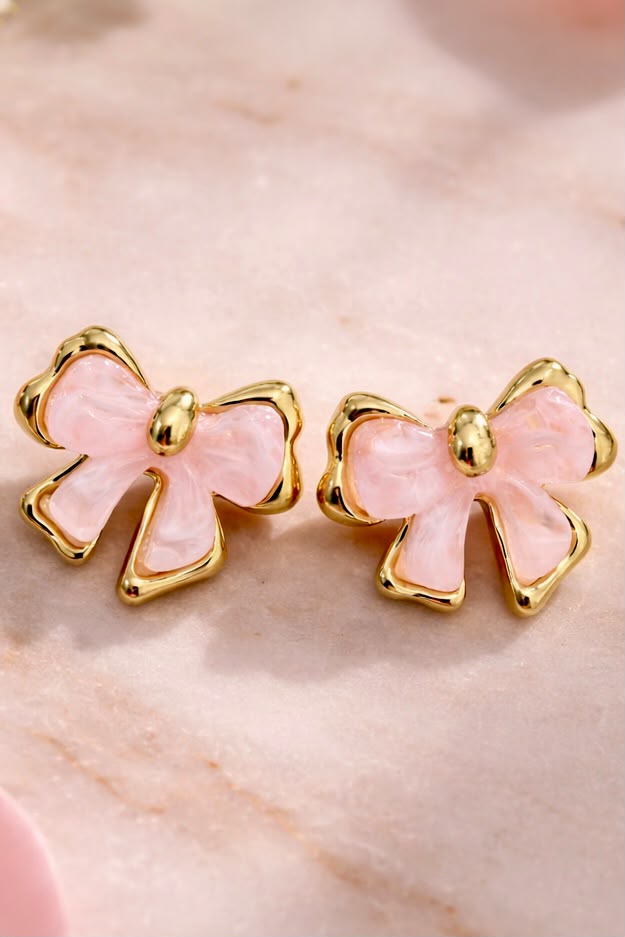 Blush Bow Stud
