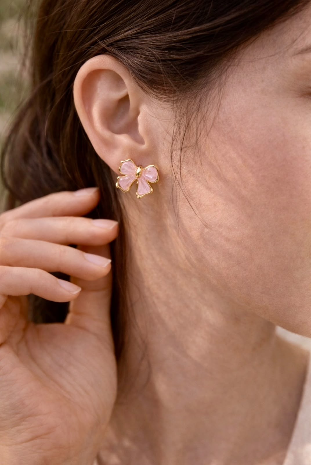 Blush Bow Stud