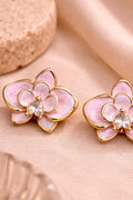 Blush Floral Crystal Stud