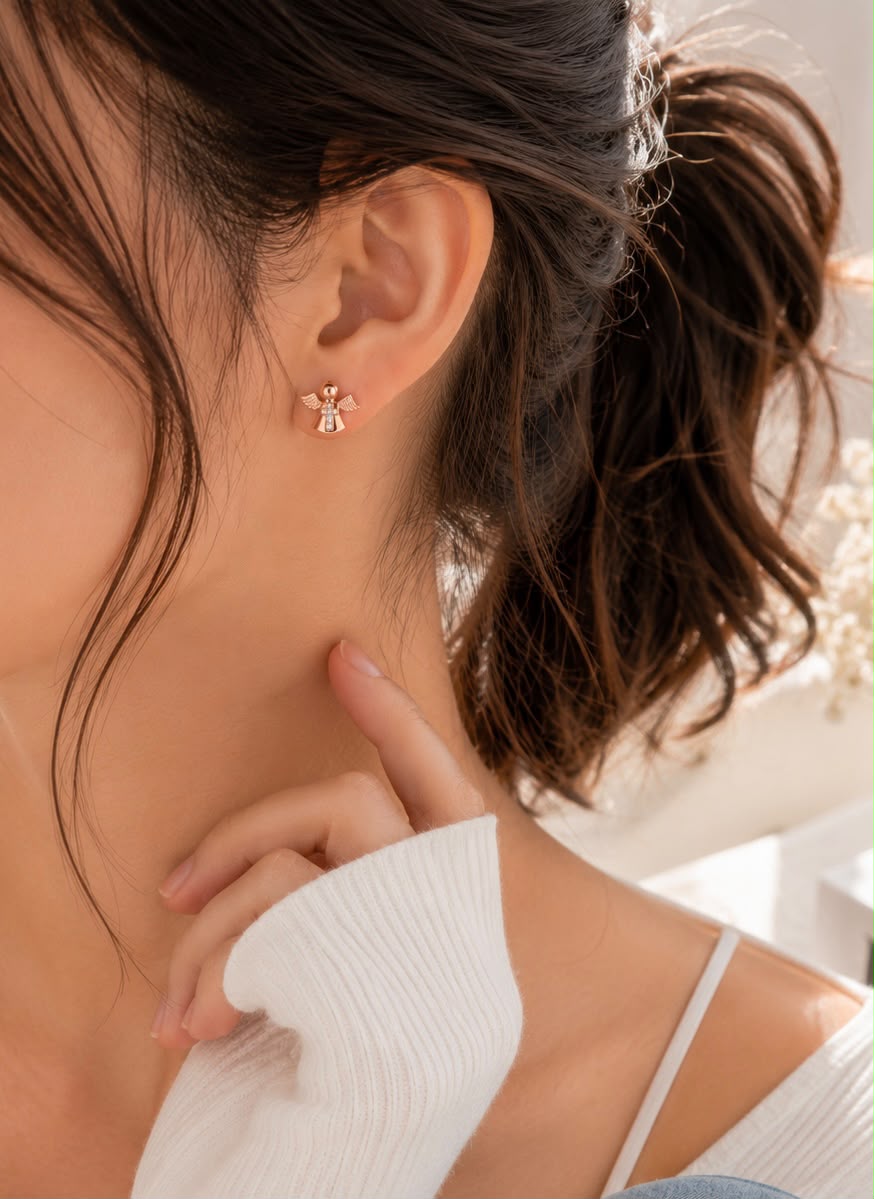 Rose Angel Blessing Studs