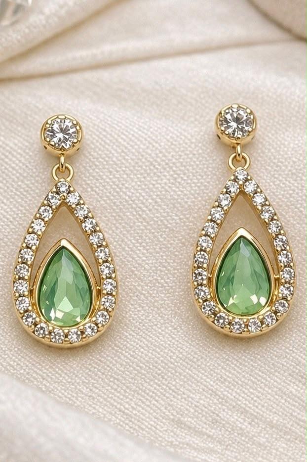 Emerald Glow Drop Studs