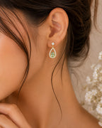 Emerald Glow Drop Studs