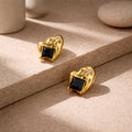 Midnight Heart Studs