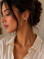Midnight Heart Studs