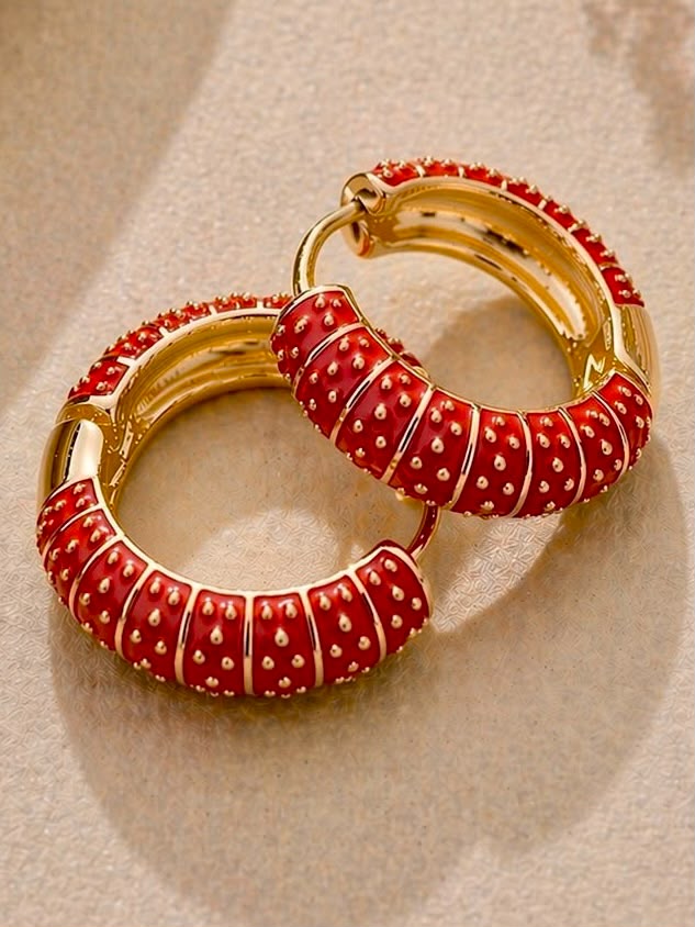 Red Enamel Hoop
