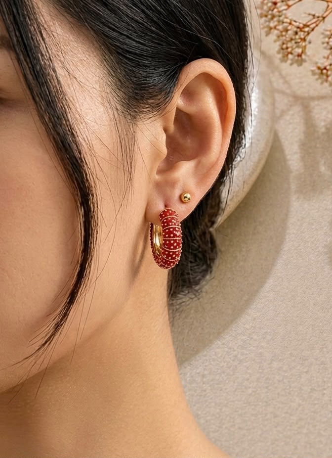 Red Enamel Hoop