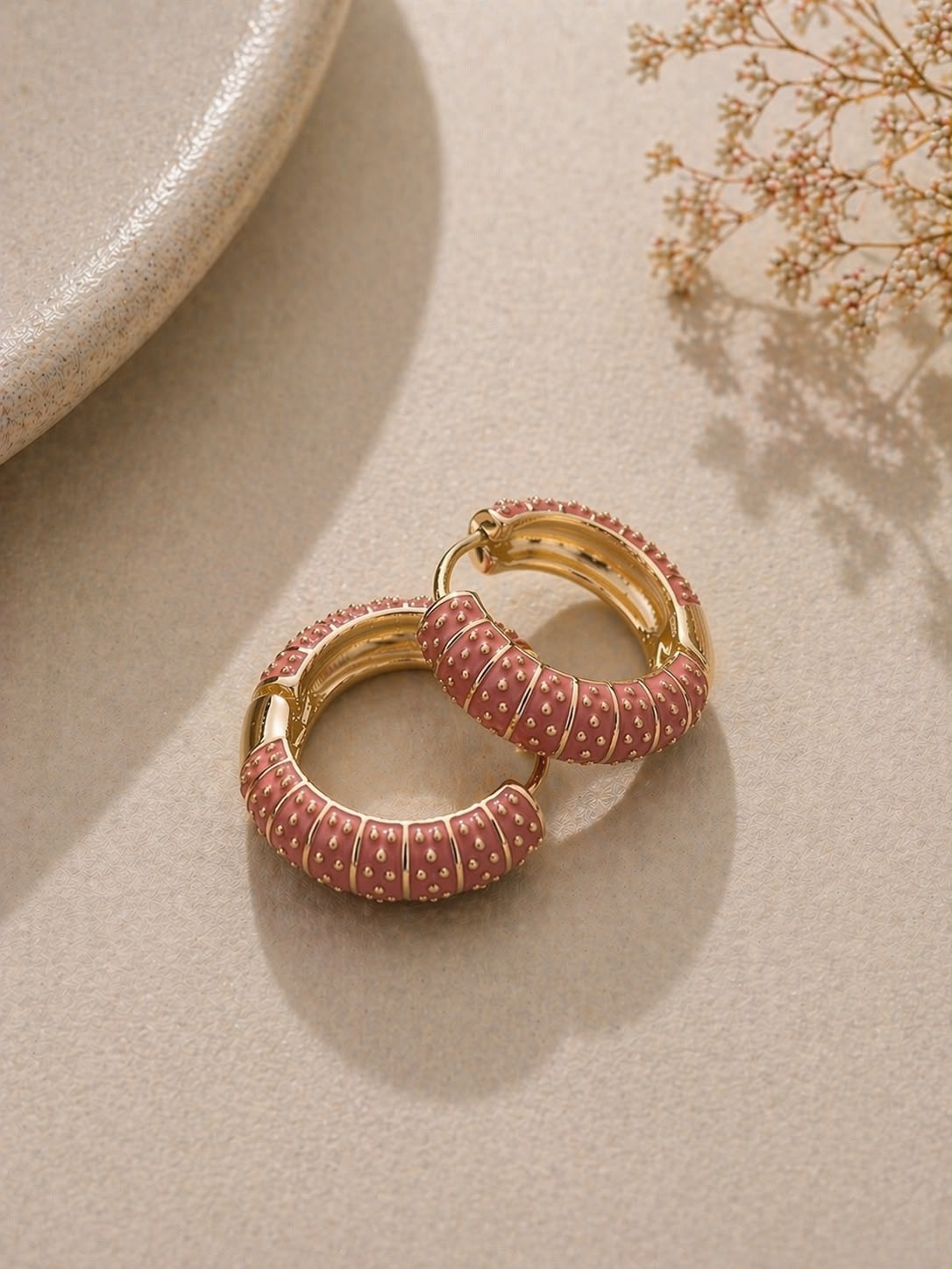 Blush Pink Enamel Hoop