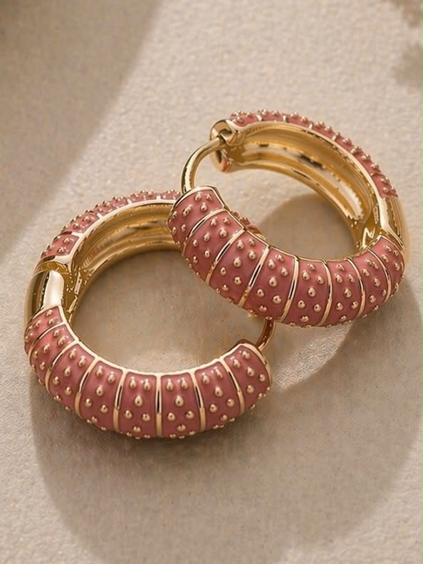 Blush Pink Enamel Hoop