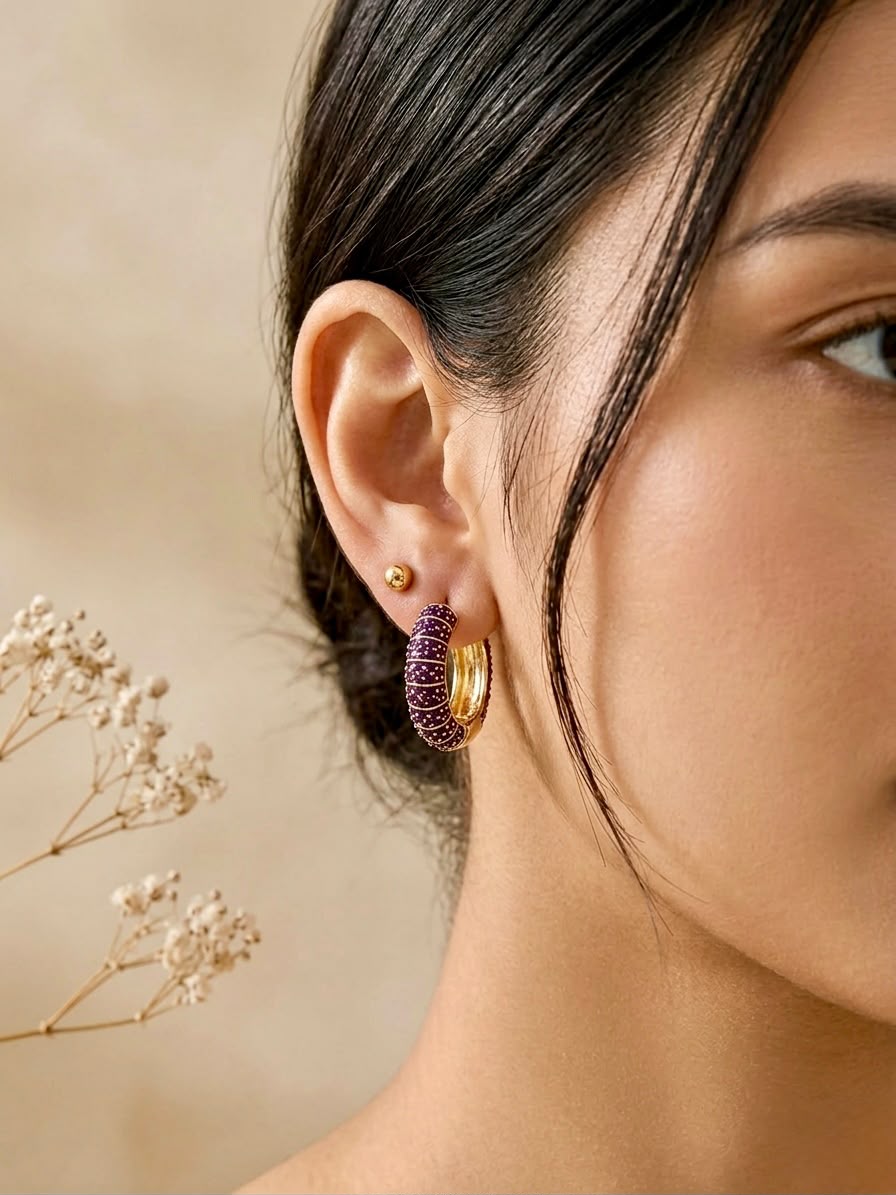 Purple Enamel Hoop