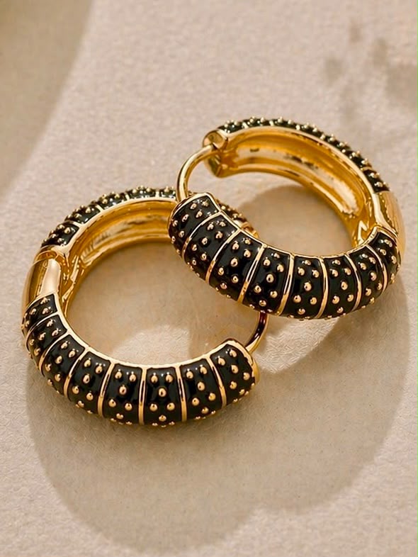 Black Enamel Hoop