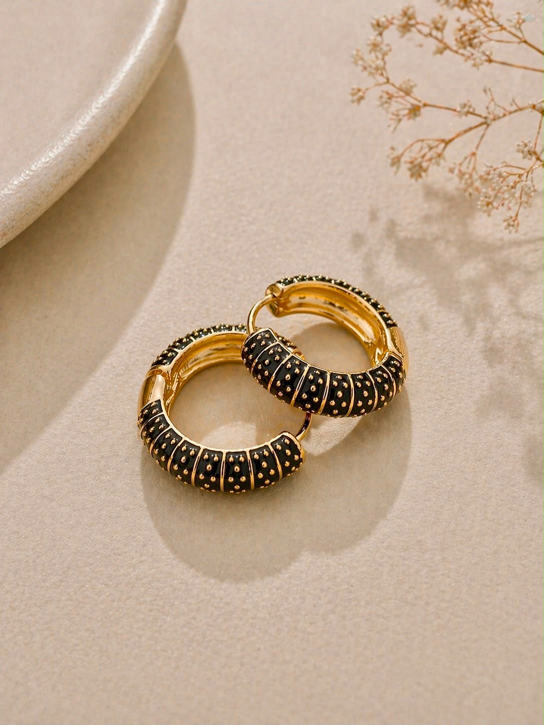 Black Enamel Hoop