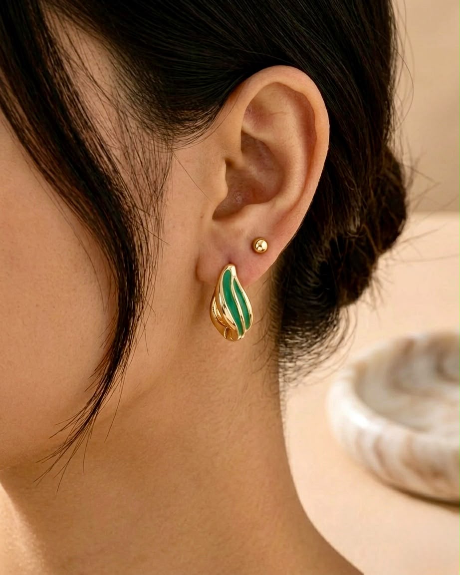 Green Stroke Enamel Hoop