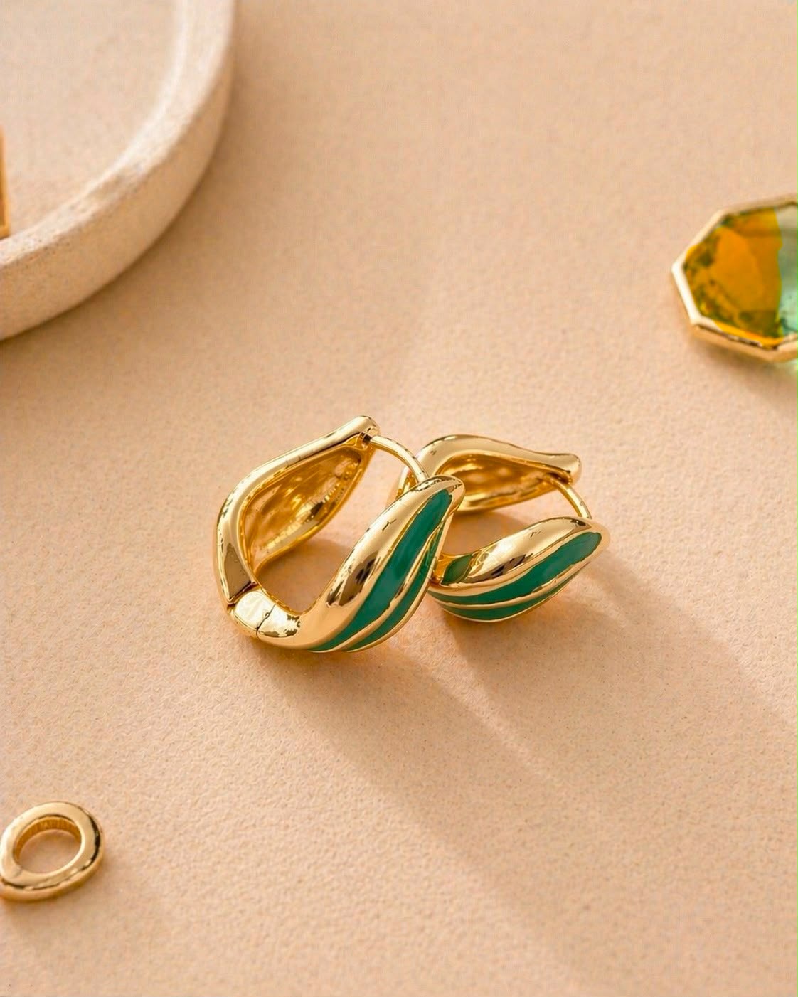 Green Stroke Enamel Hoop