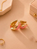 Coral Pink Stroke Enamel Hoop
