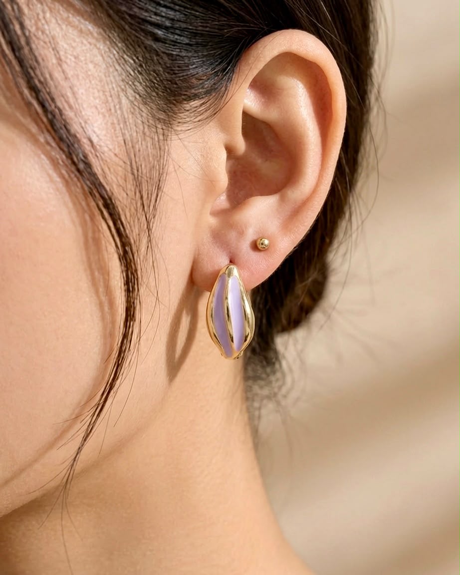 Violet Stroke Enamel Hoop