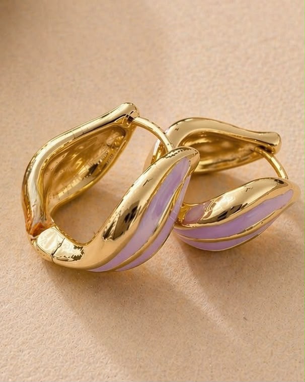Violet Stroke Enamel Hoop
