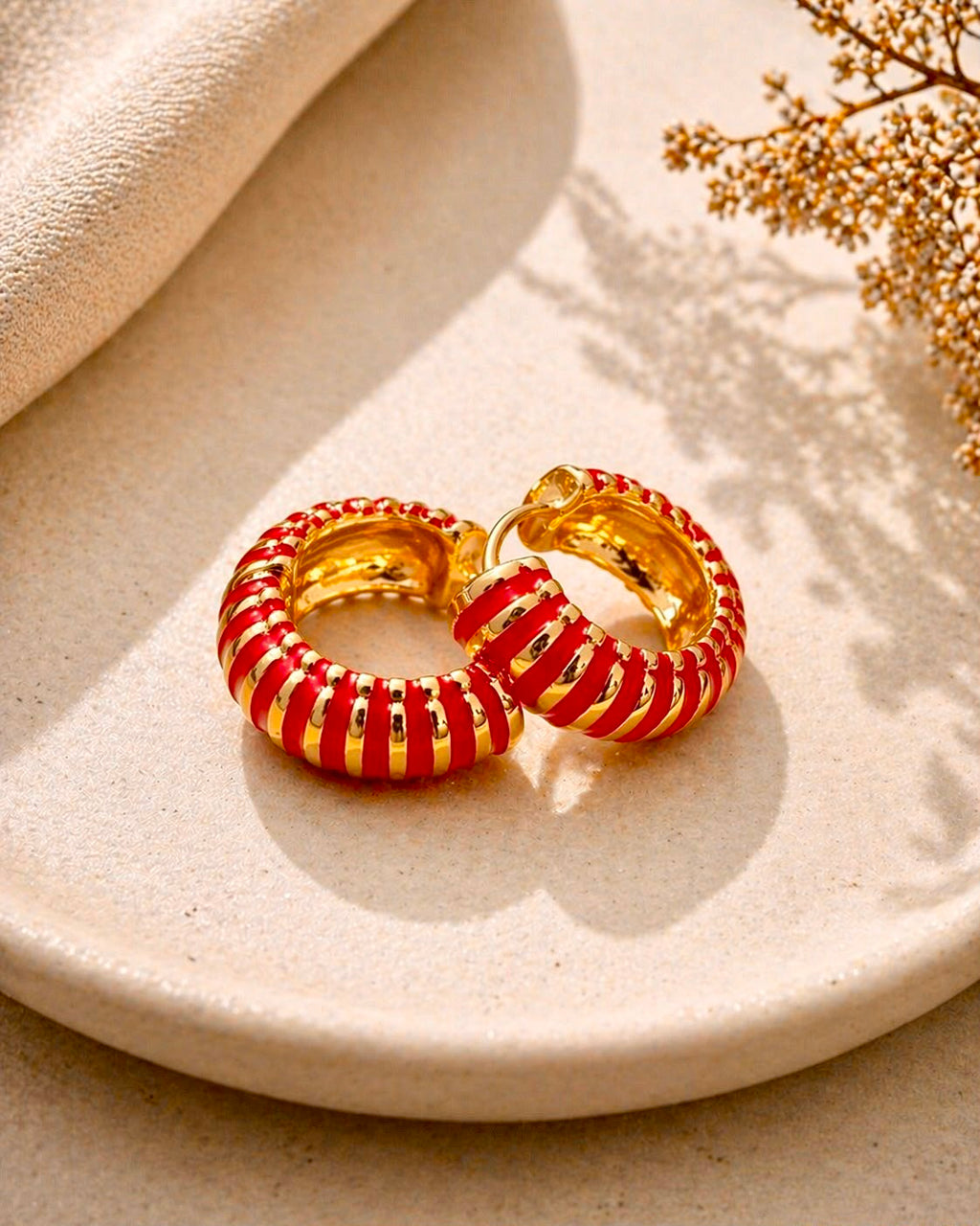 Red Stripe Enamel Hoop