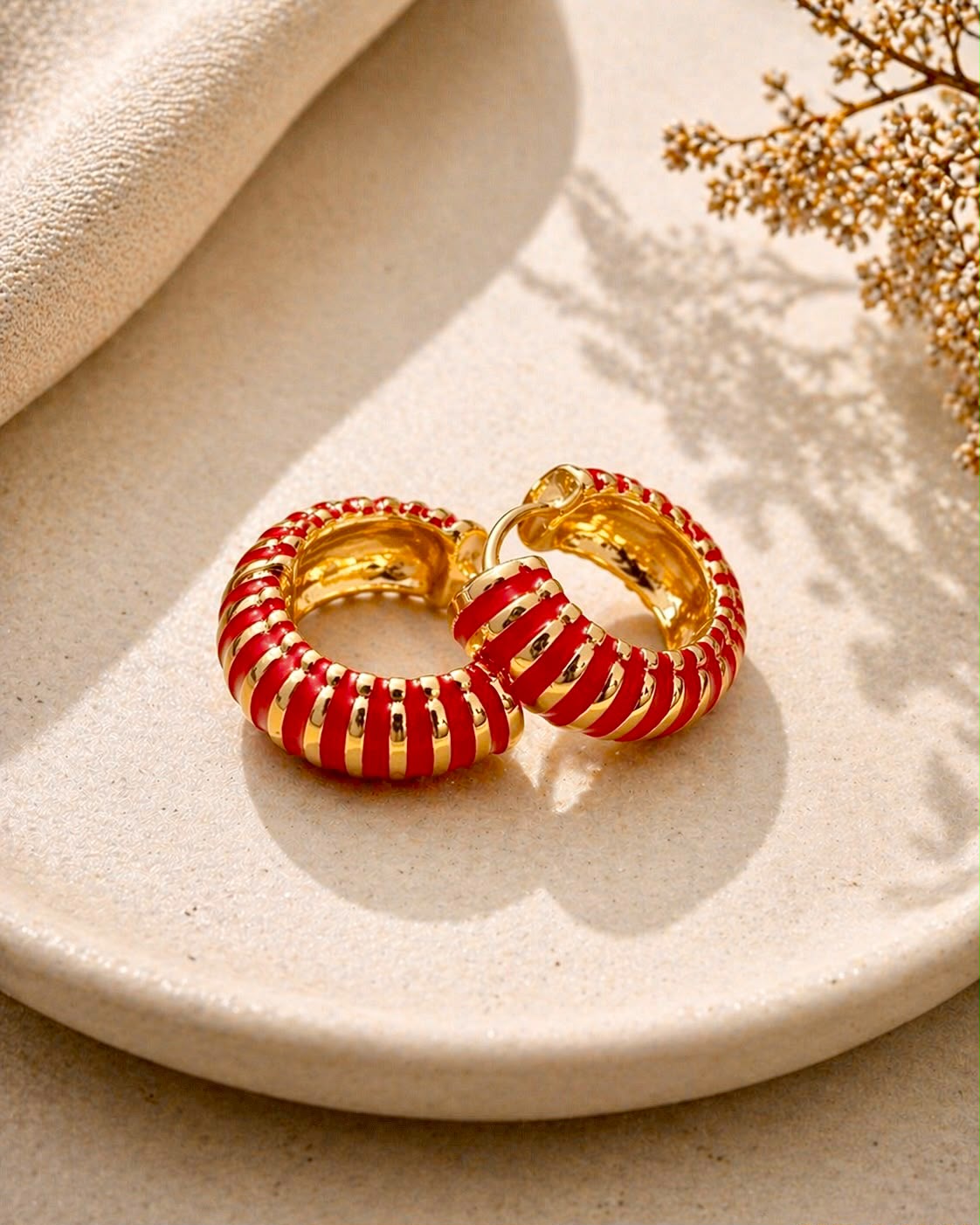 Red Stripe Enamel Hoop