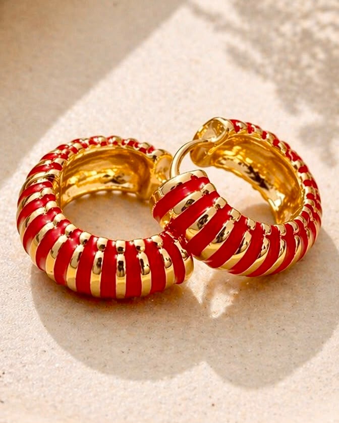 Red Stripe Enamel Hoop