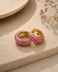 Pink Stripe Enamel Hoop