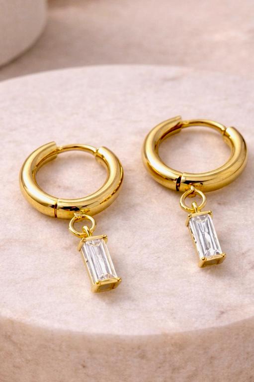 Crystal Drop Hoop