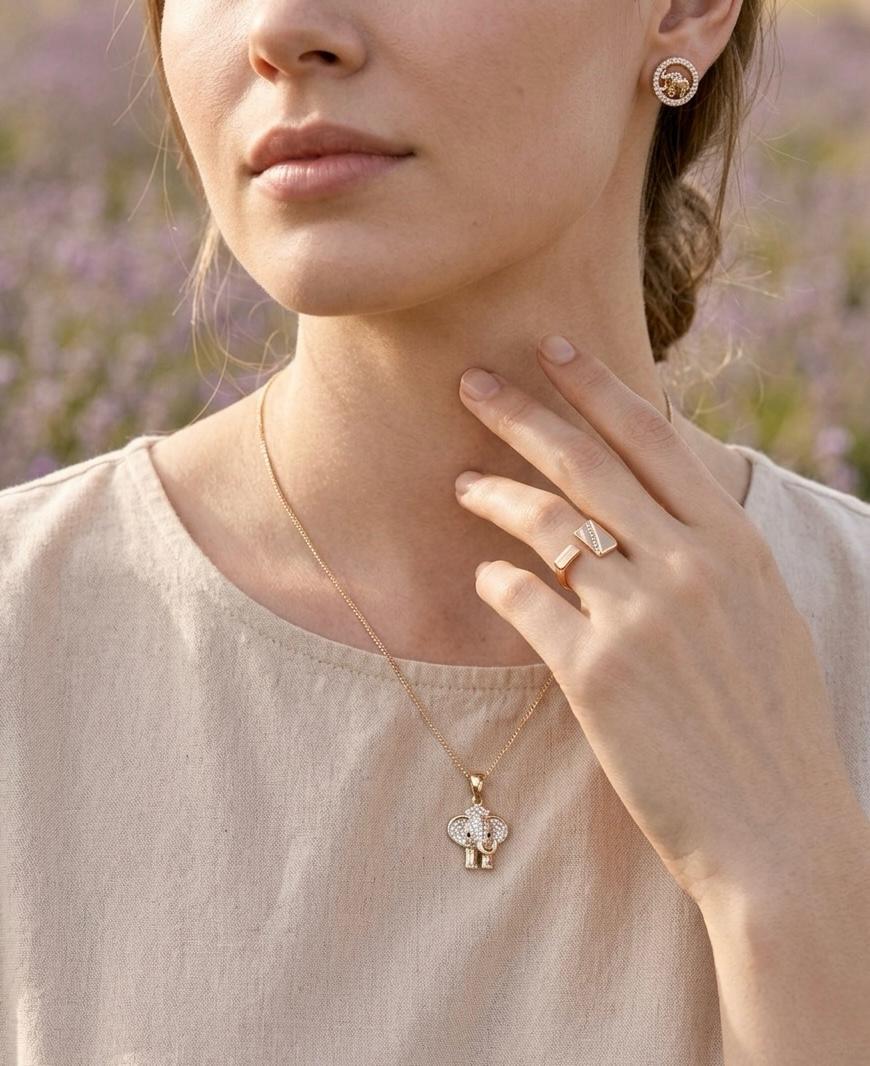 Rose Gold Elephant Charm