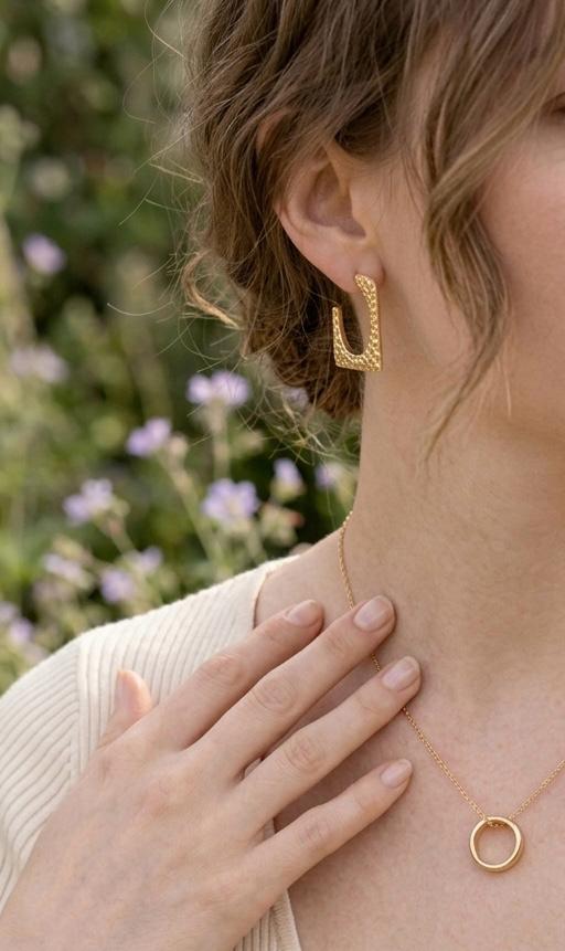 Textured Square Hoop
