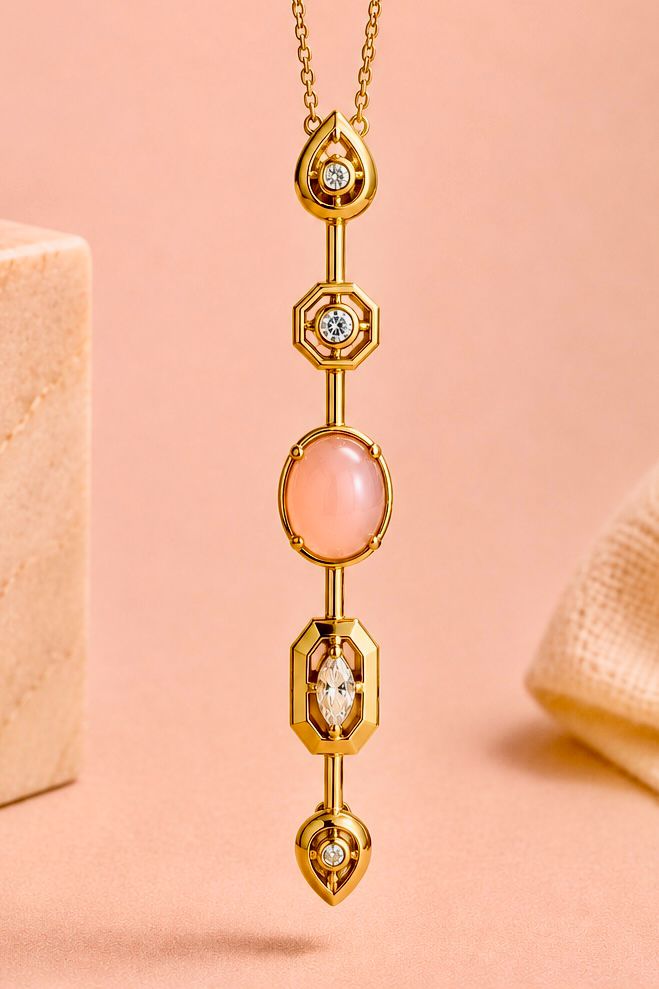 Blush Drop Statement Necklace