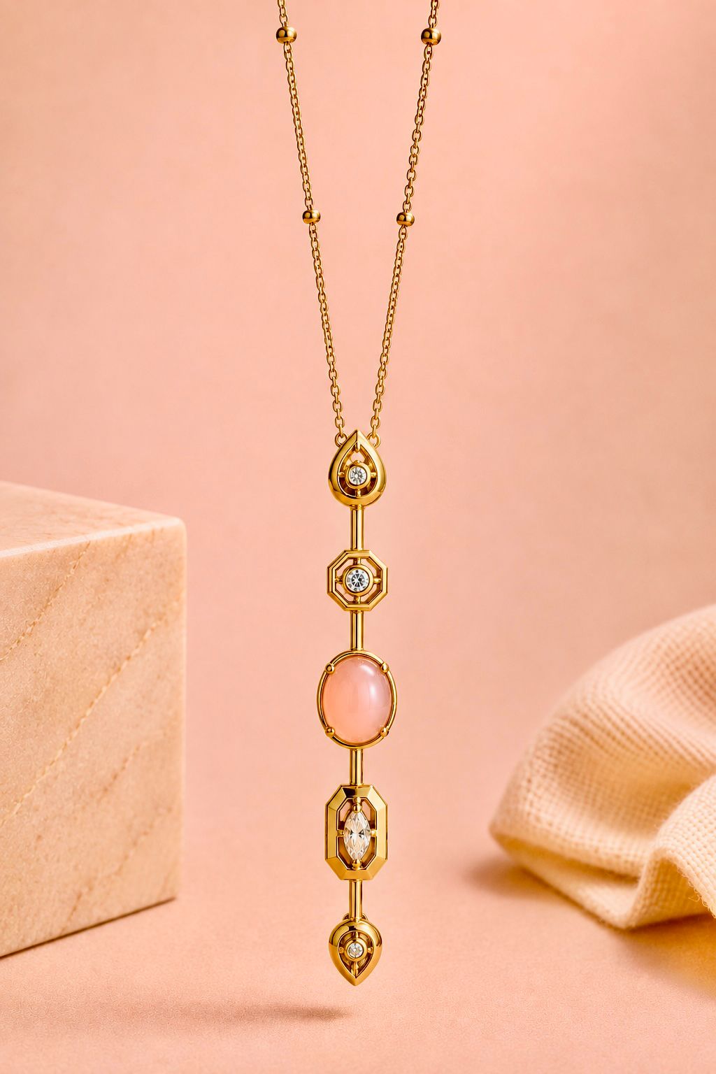 Blush Drop Statement Necklace