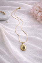 Mint Blue & Teal Stone Enamel Locket Necklace