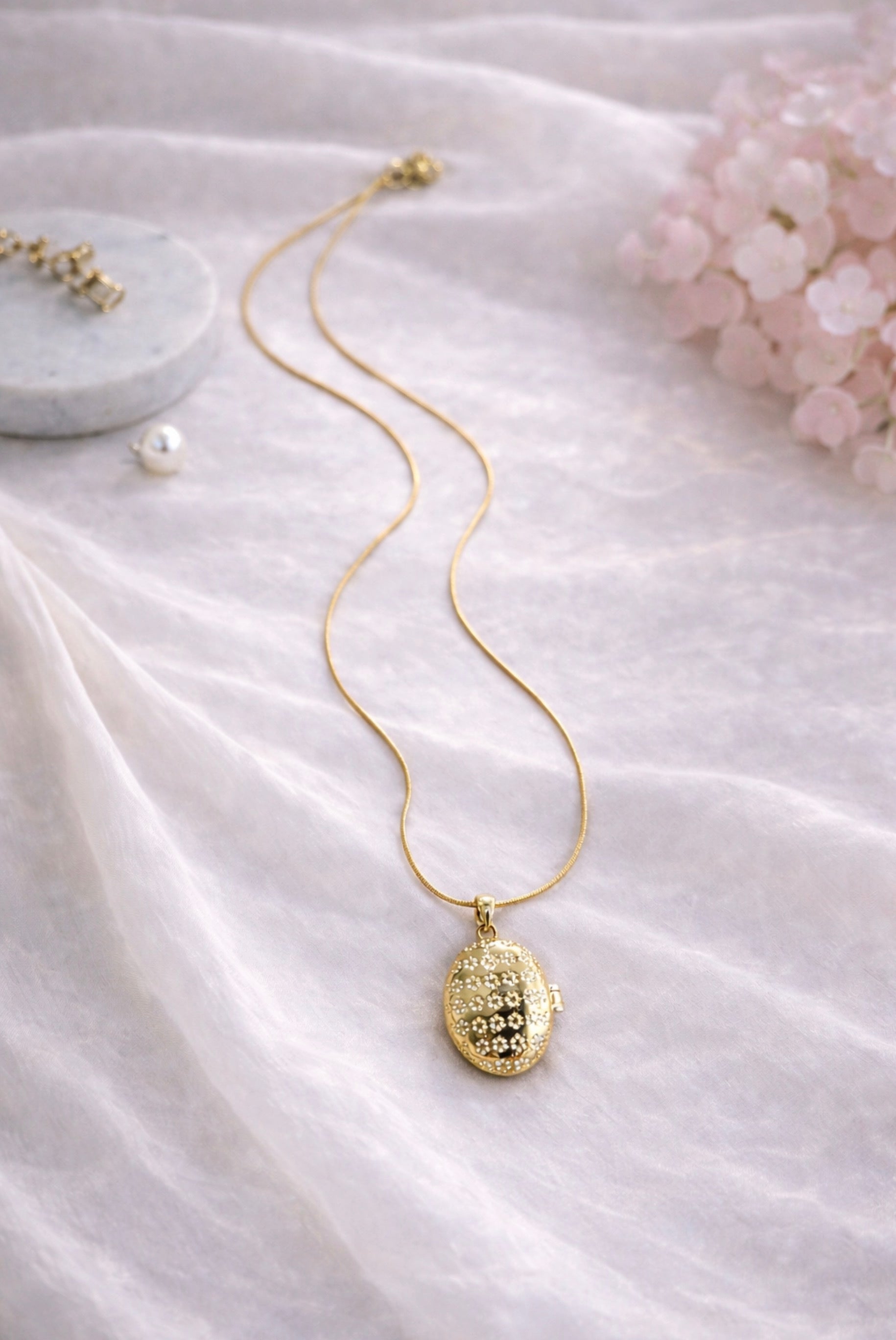 Mint Blue & Teal Stone Enamel Locket Necklace