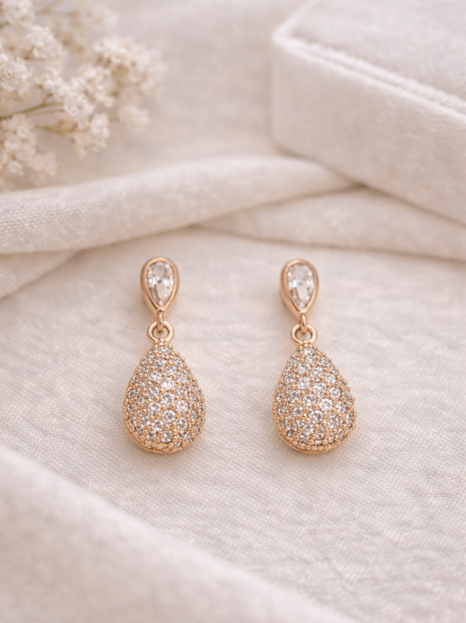 Crystal Teardrop Luxe Studs