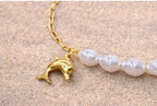Dolphin Pearl Chain Bracelet