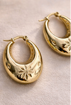 Golden Petal Hoops