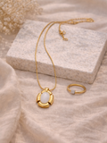 Luna Halo Pearl Pendant Necklace