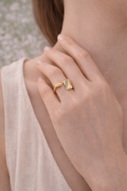 Duo Block Open Ring