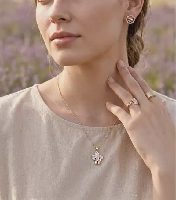 Rose Gold Elephant Charm