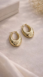 Golden Petal Hoops