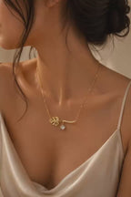 Verde Crystal Leaf Necklace