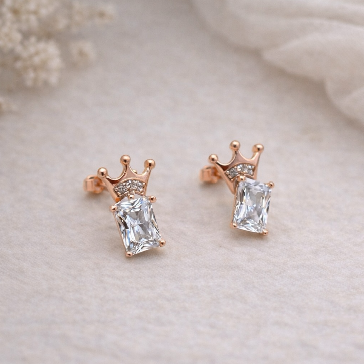 Royal Crown Crystal Studs