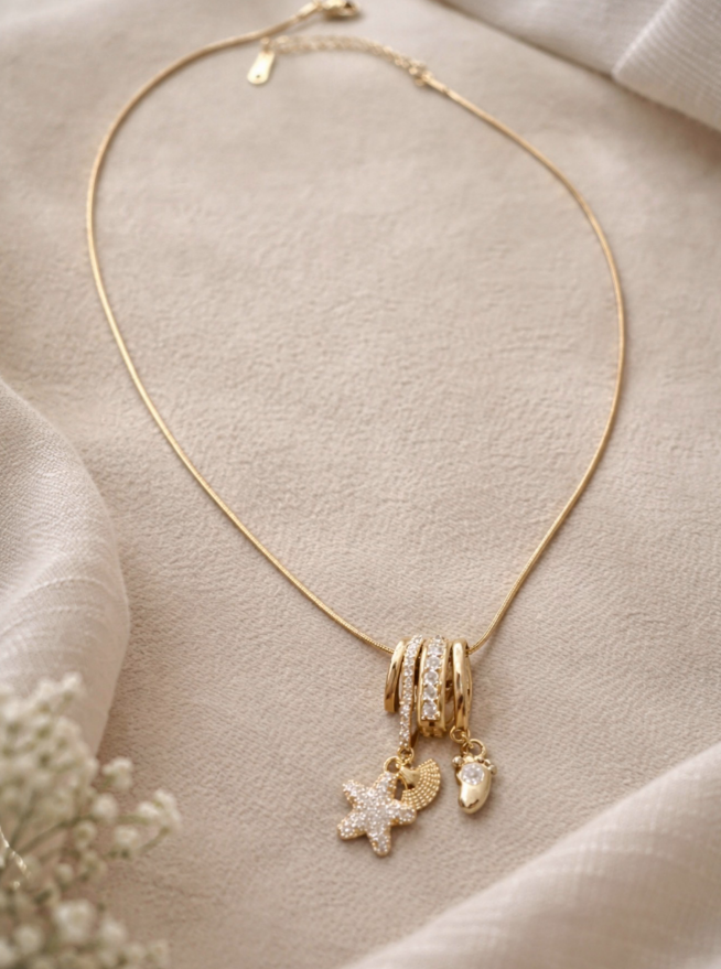 Stella Charm Drop Necklace