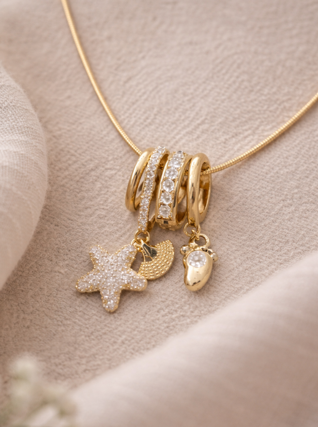 Stella Charm Drop Necklace