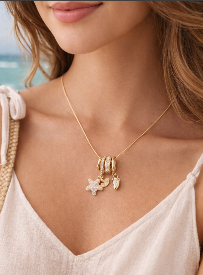 Stella Charm Drop Necklace